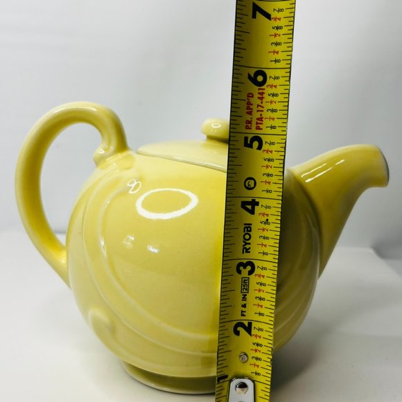Vintage Coorsite  TeaPot Lid # 902 Pale Yellow 16oz. Glaze Art Deco Shape Swirls - Picture 11 of 13